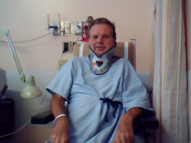 Jacob and his favorite neck brace - August 12, 2009